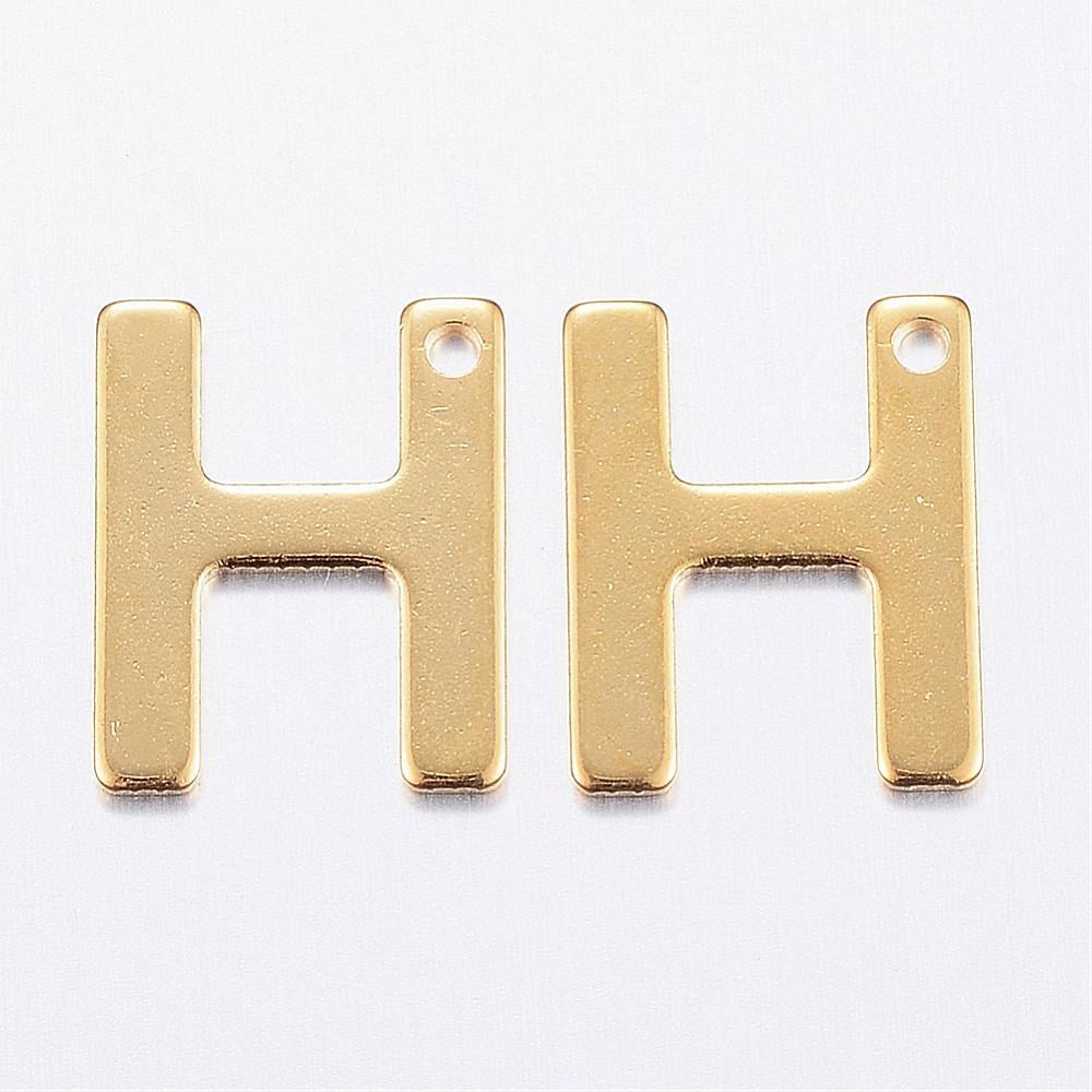 Letra H Acero Dorado 11 x 8.5