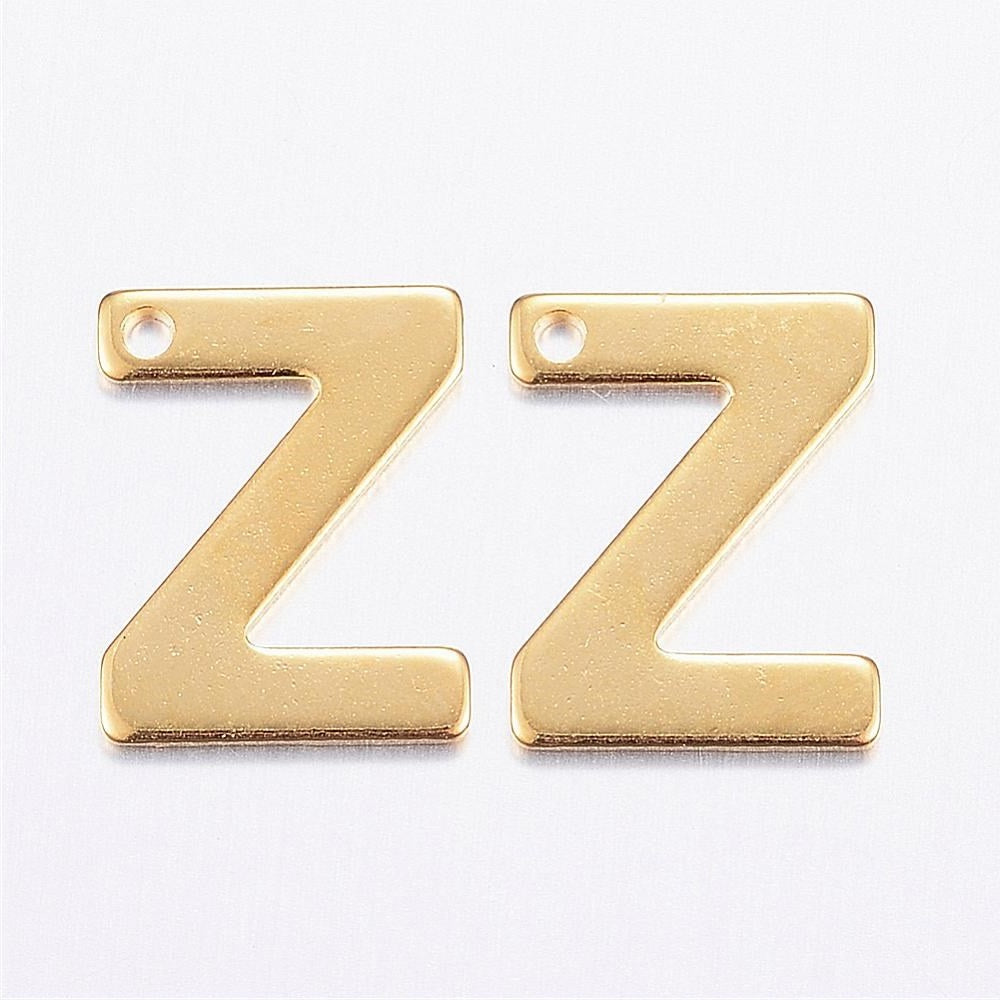 Letra Z Acero Dorado 11 x 9