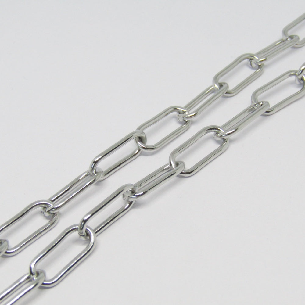 Cadena Acero Eslabon Alargado Plateada 17 x 7mm – Plateado
