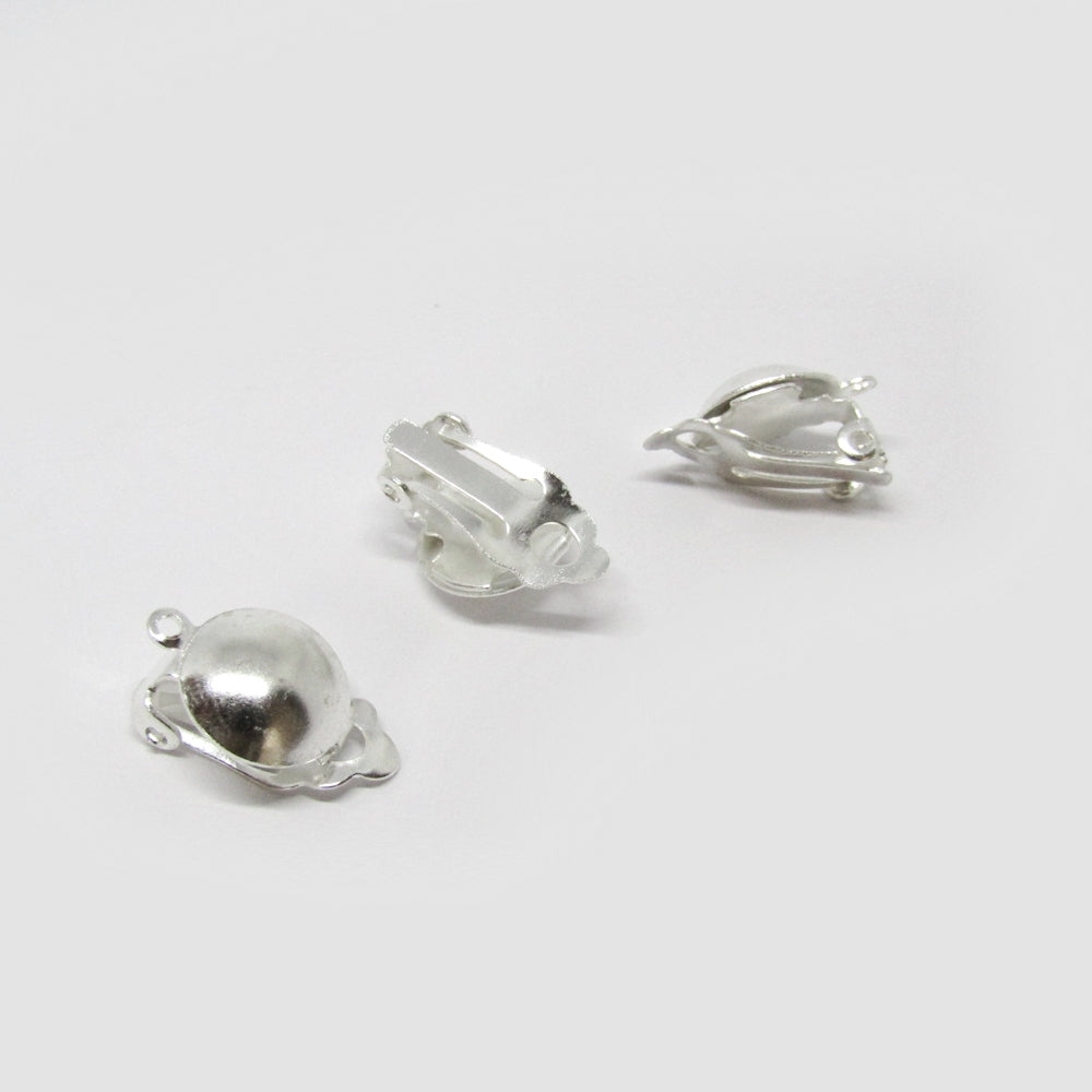 Base Zarcillo de Presion Plateado 21 x 12mm x 10pcs