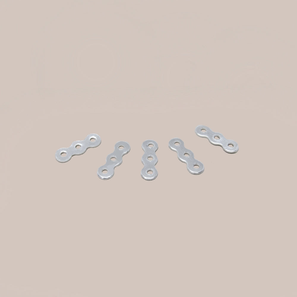Separador Ondulado 3 Agujeros Plateado x 10mm x 30 Pcs
