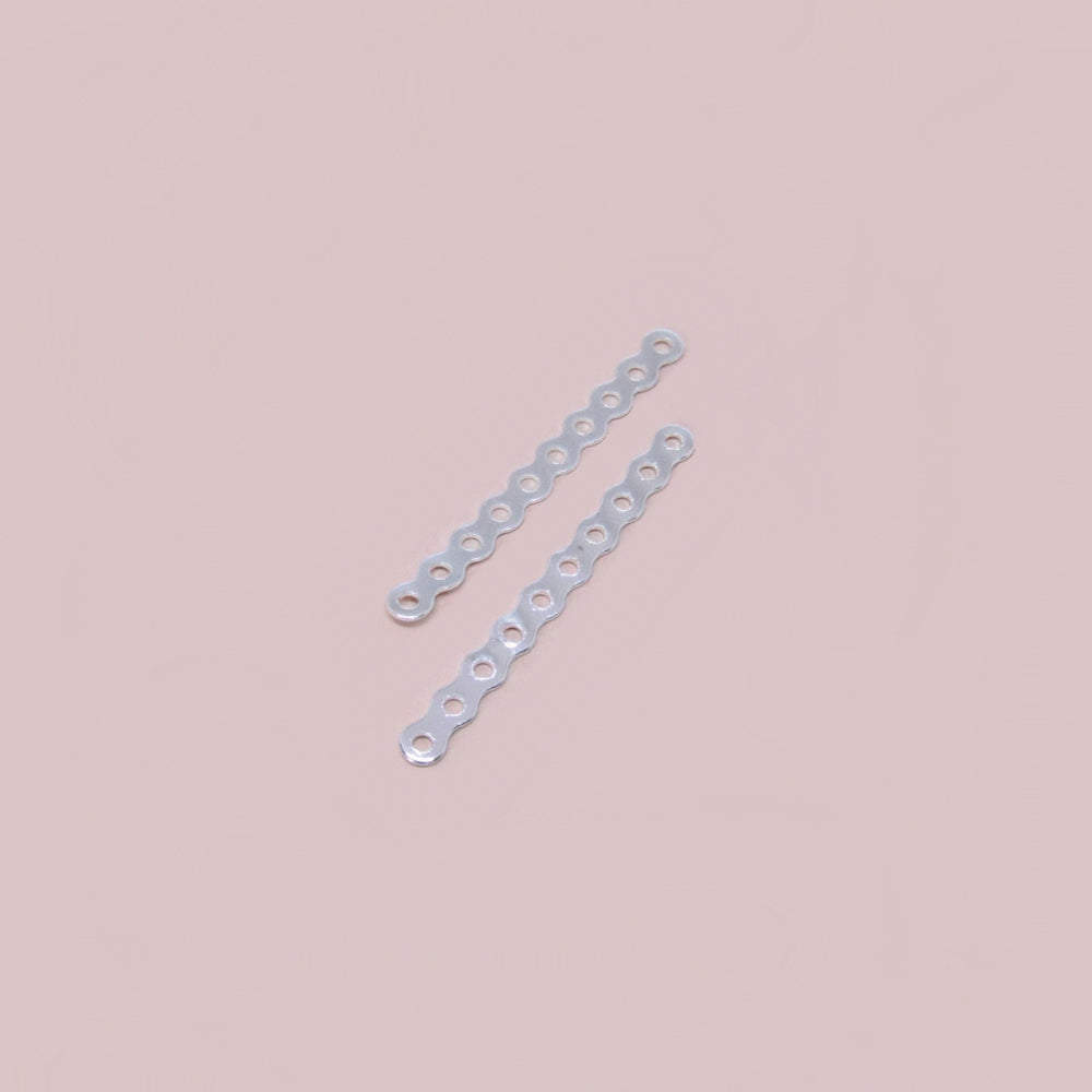 Separador Ondulado 10 Agujeros x 35mm Plateado x 20pcs