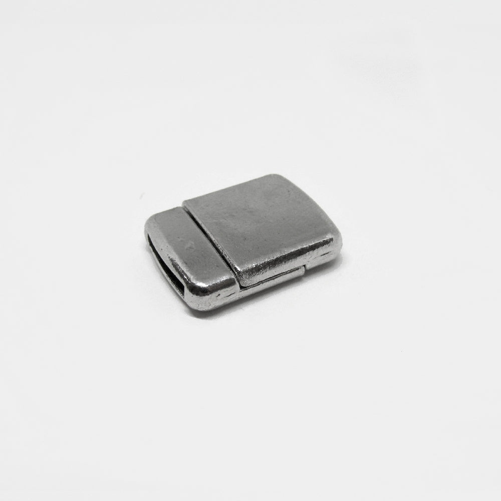 Broche Samak para Cuero 2 x 12mm Plano Iman Plateado 22 x 18mm
