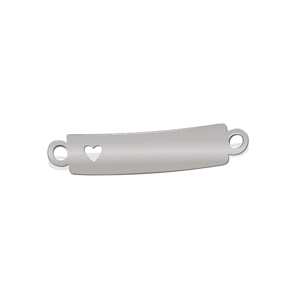 Base Pulsera Acero 36 x 7mm Corazon x 1mm