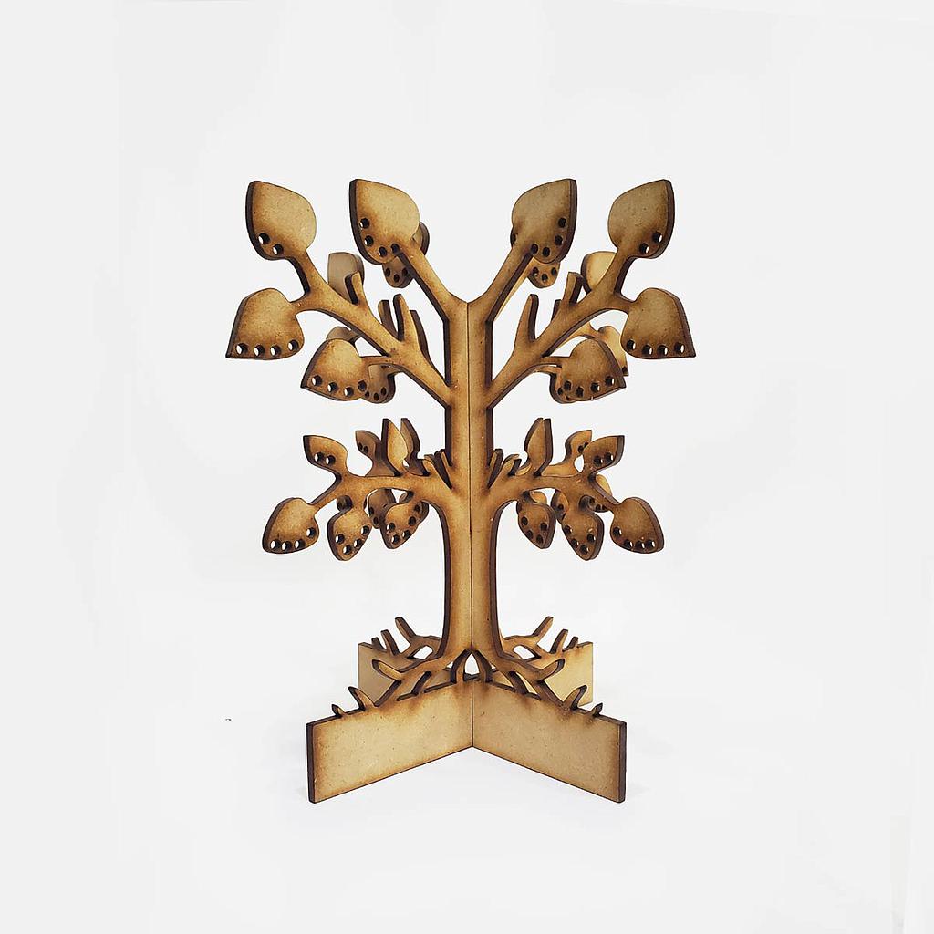 Exhibidor Arete Madera 3mm Arbol 25cm 2 Pcs