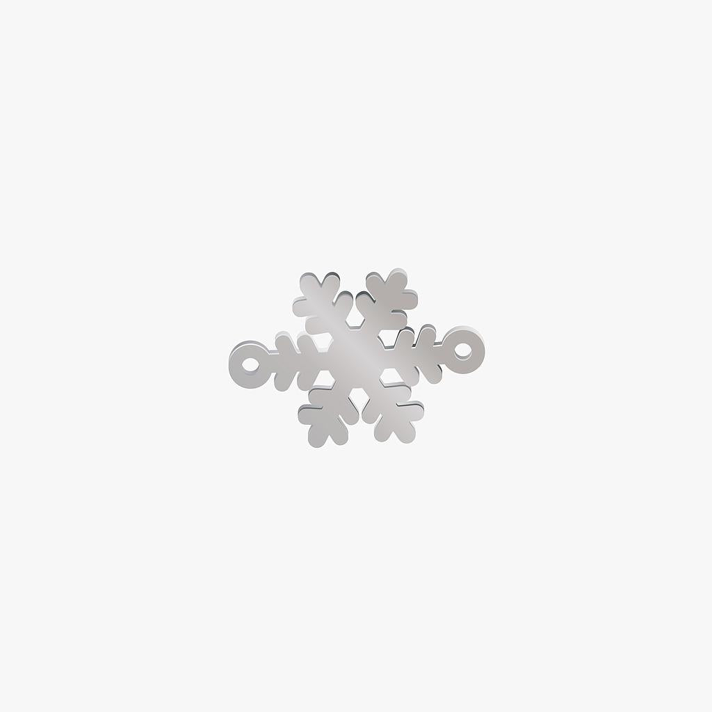 Dije Acero Copo de Nieve Plateado 14 x 20mm x 1mm 2 Argolla