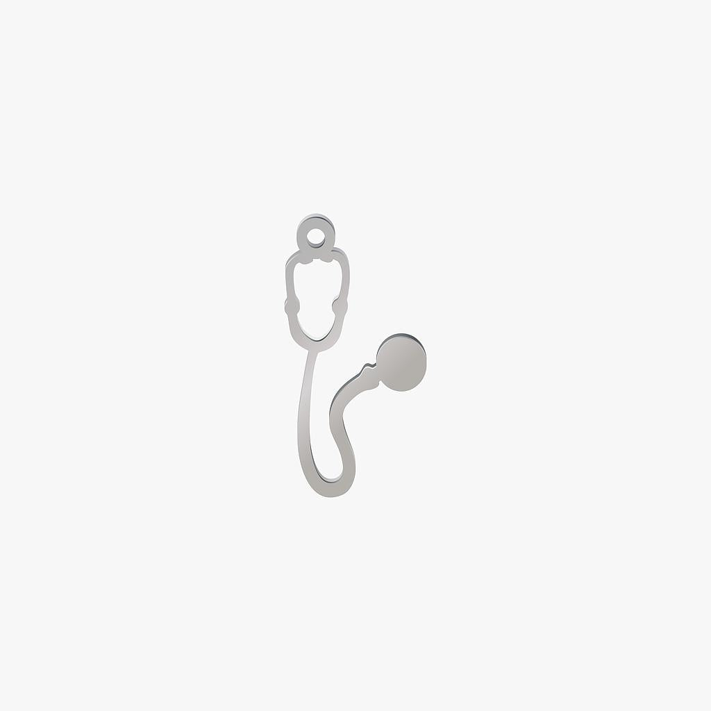 Dije Acero Estetoscopio 30 x 15mm x 1mm 1 Argolla