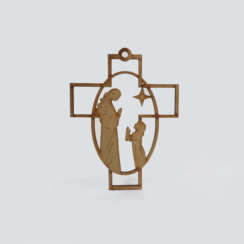 Cruz Comunion Mdf 26 x 16.7cm x 3mm 1 Argolla