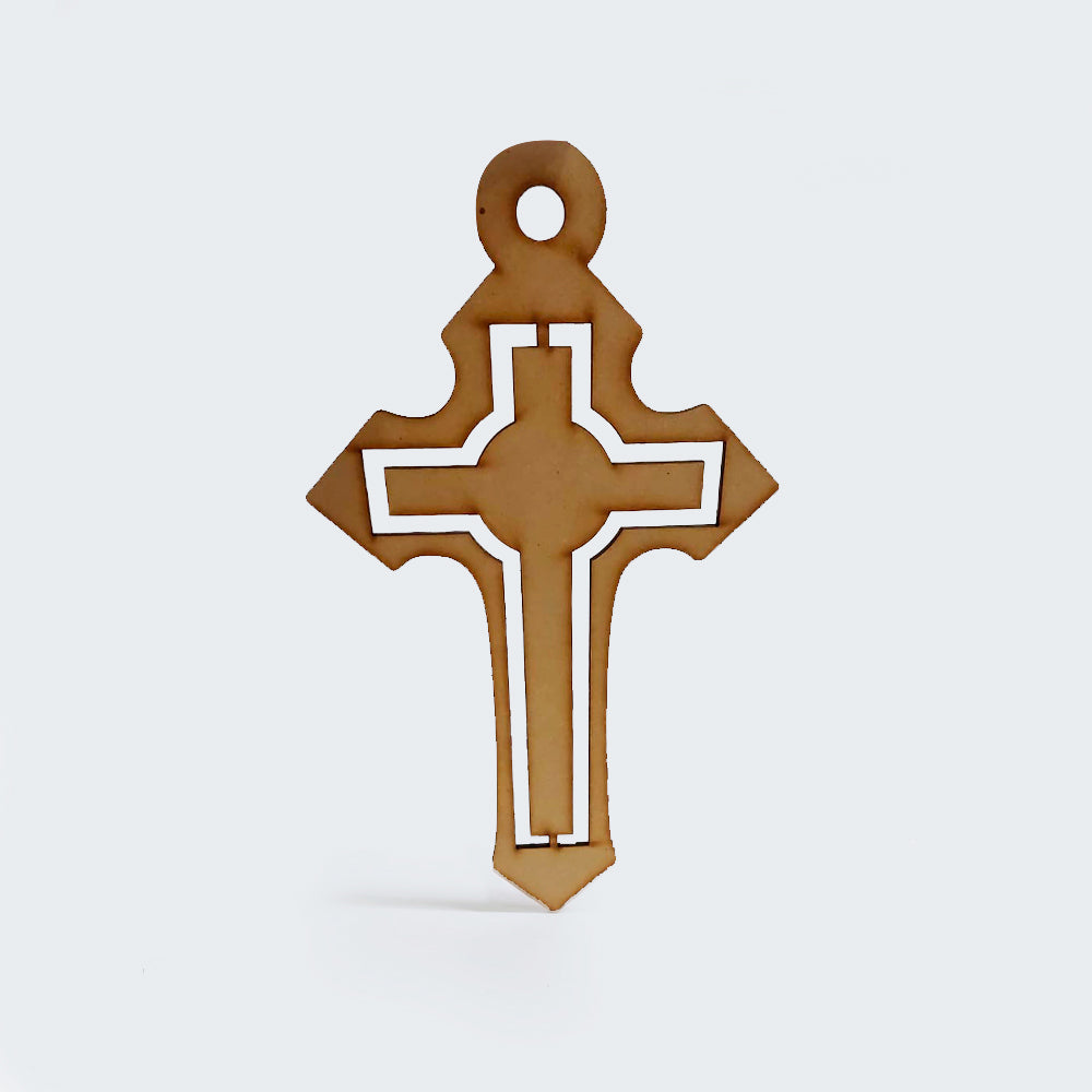 Cruz con Puntas Mdf 25 x 13.6cm x 3mm 1 Argolla