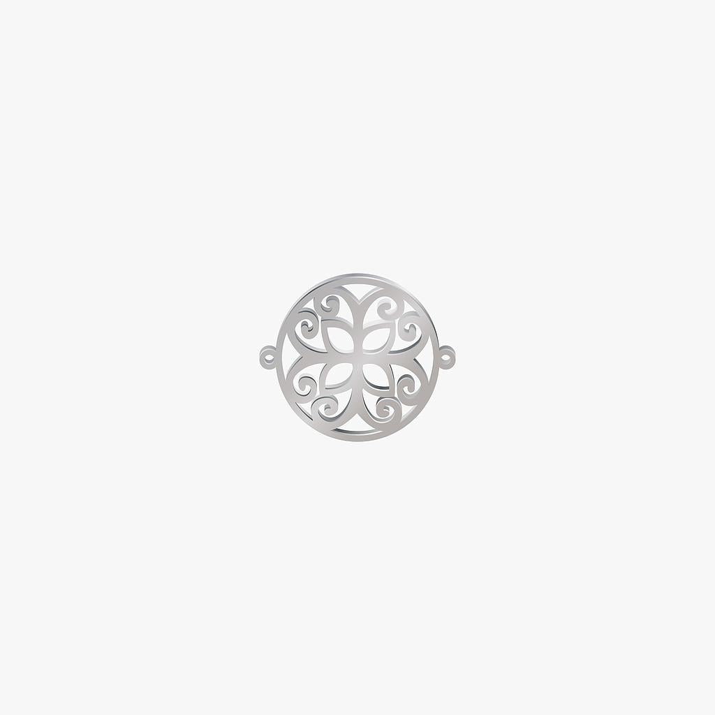 Dije Acero Circulo Mariposa Plateado 25 x 30mm x 1mm 2 Argolla