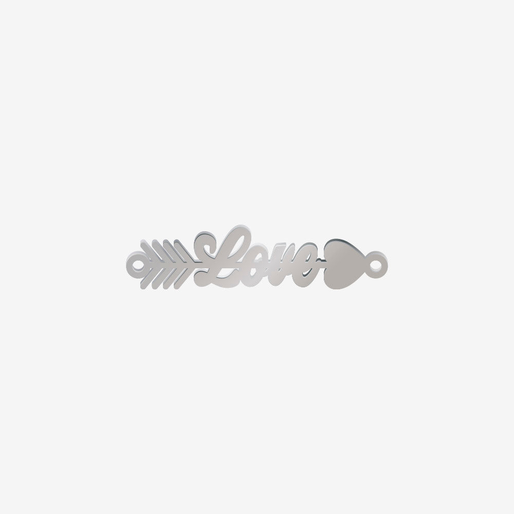Dije Acero Flecha Love Plateado 8 x 33mm x 1mm 2 Argolla