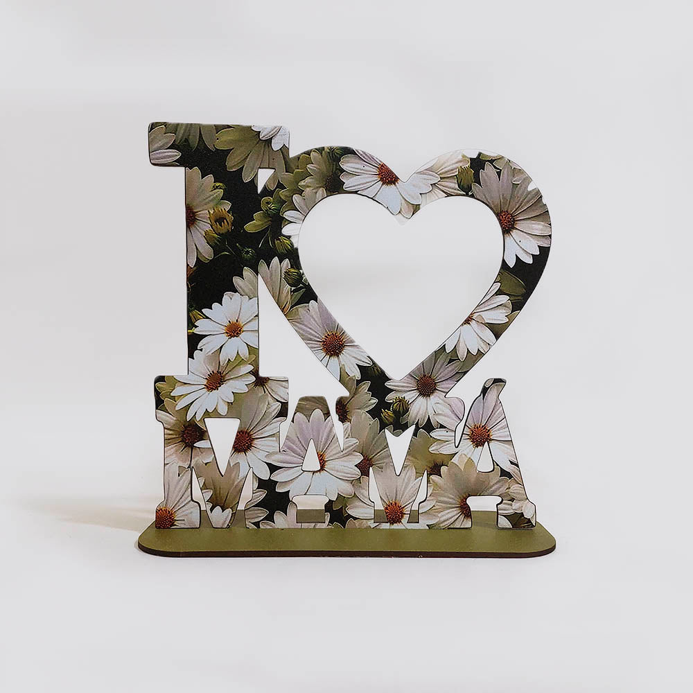 Corazon Mama Mdf con Impresion Uv 20 x 20cm x 3mm