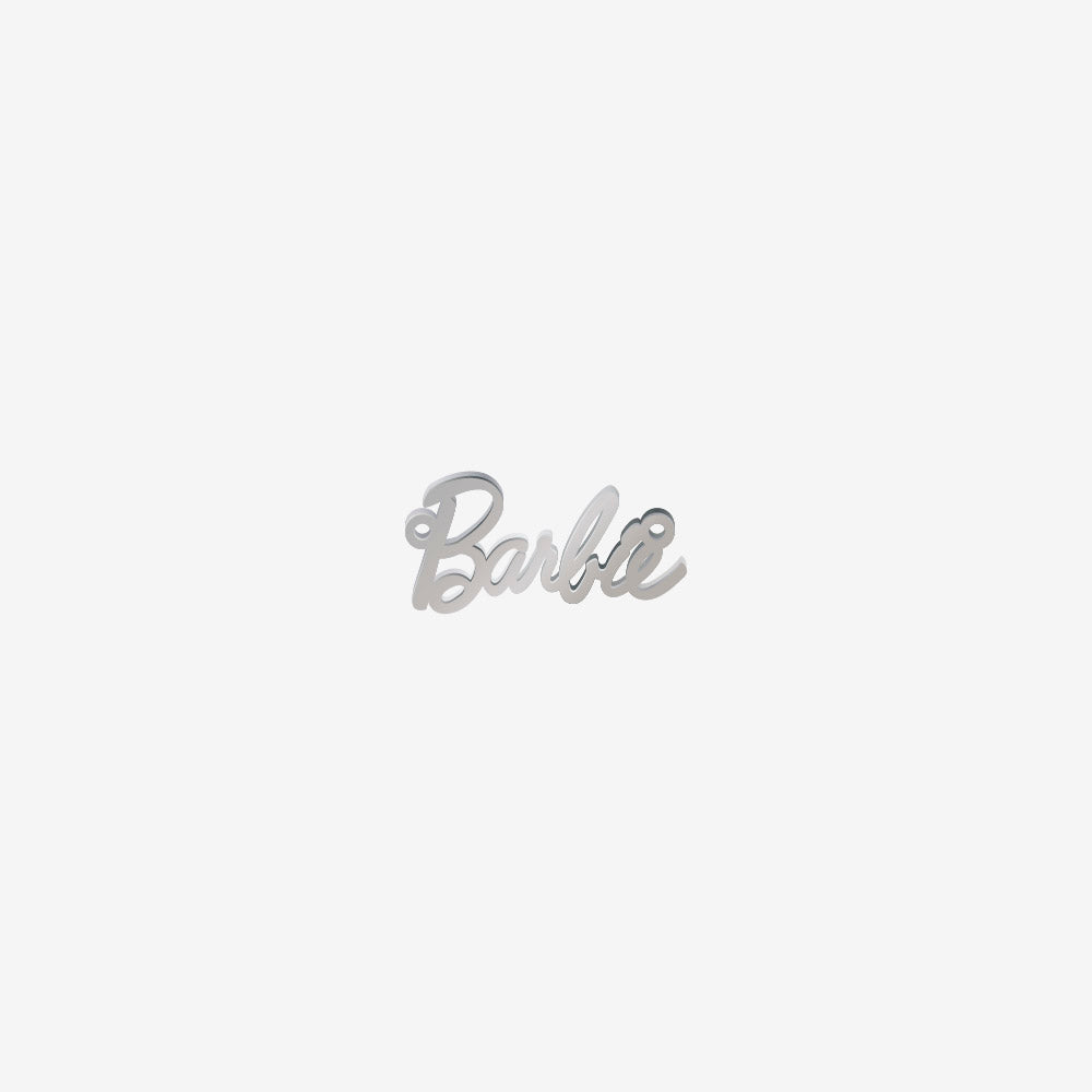 Dije Acero Barbie Plateado 7 x 17mm x 1mm 2 Argollas