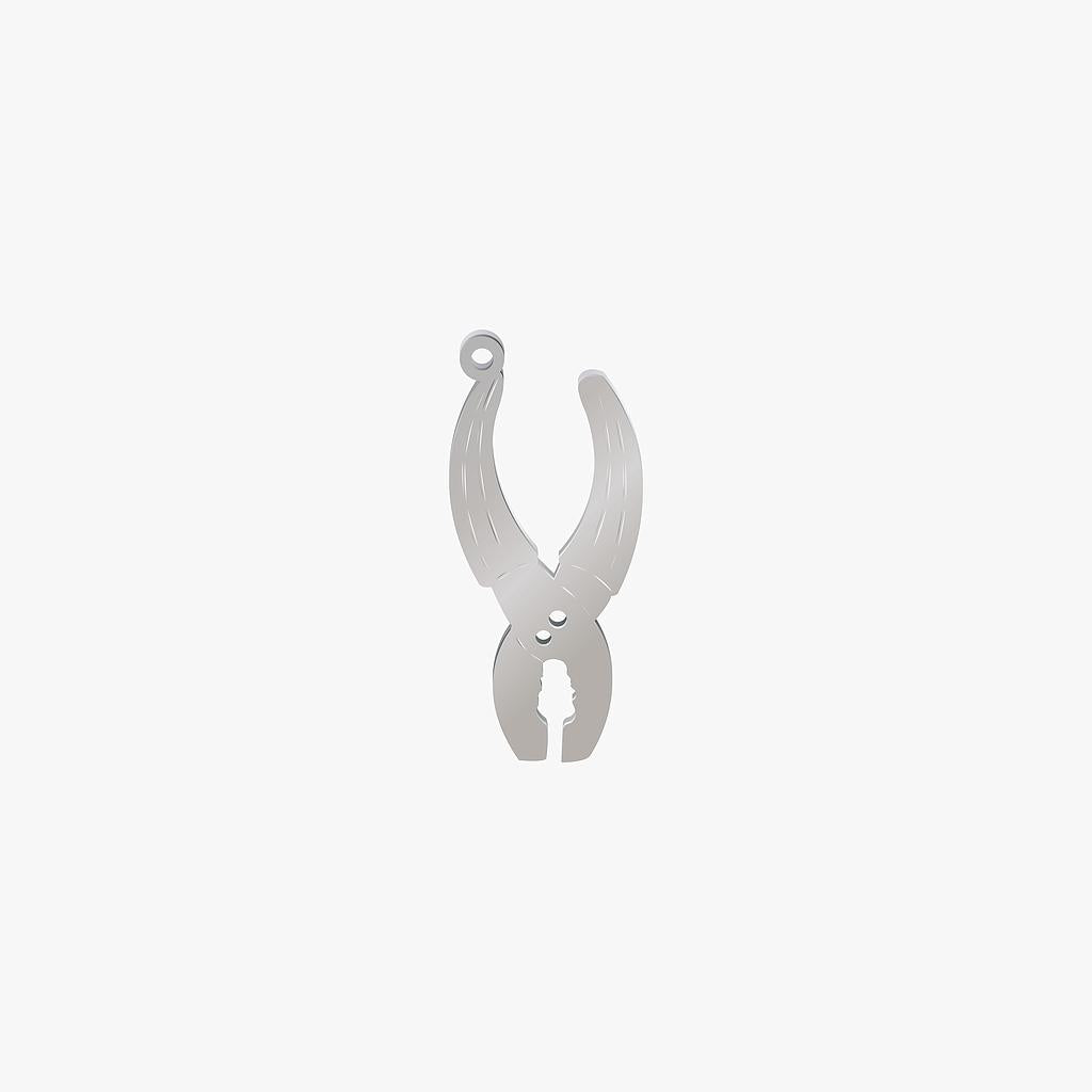 Dije Acero Alicate Plateado 38 x 17mm x 1mm 1 Argolla