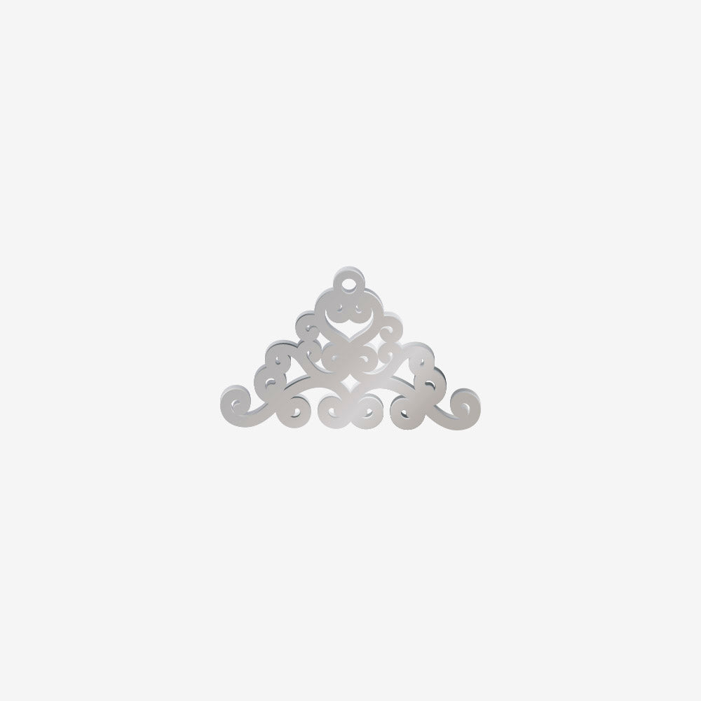 Dije Acero Carigoleado Plateado 15 x 25mm x 1mm 1 Argolla