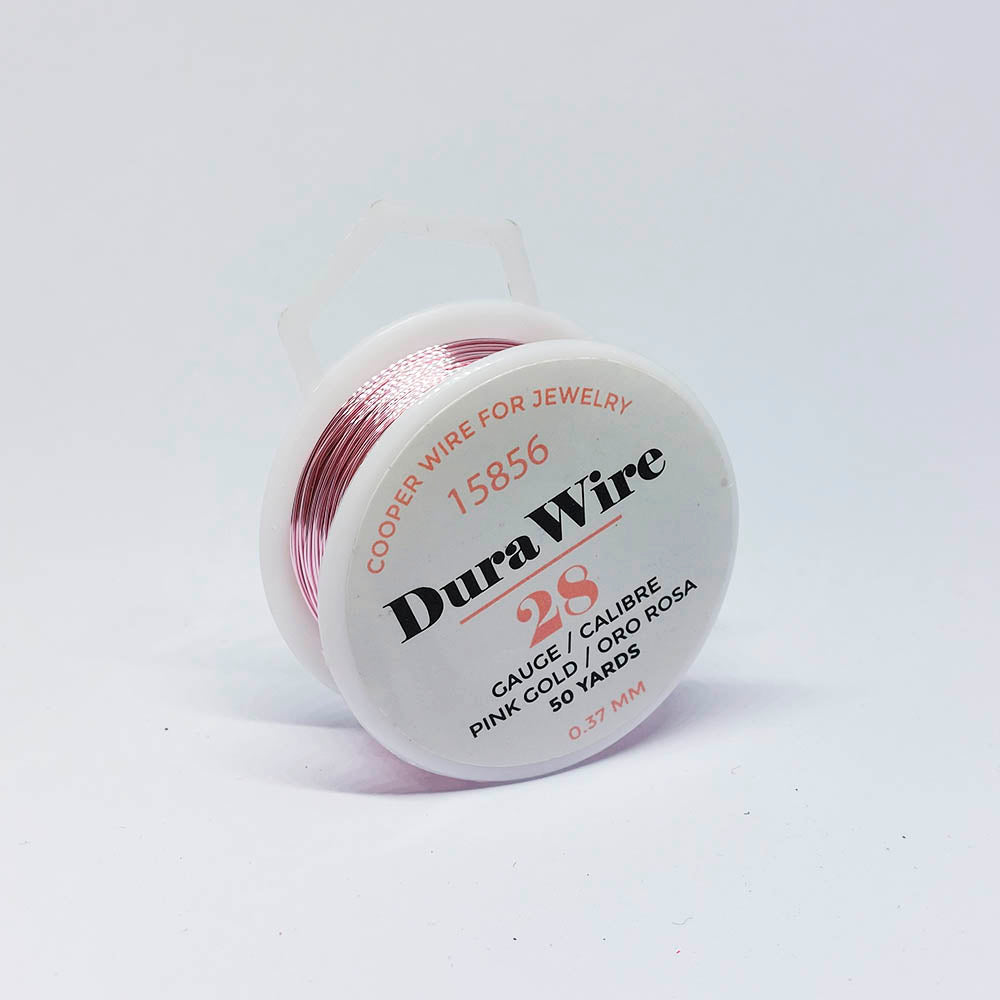 Alambre Dura Wire Baño Oro Rosa #28 x 50 Ydas