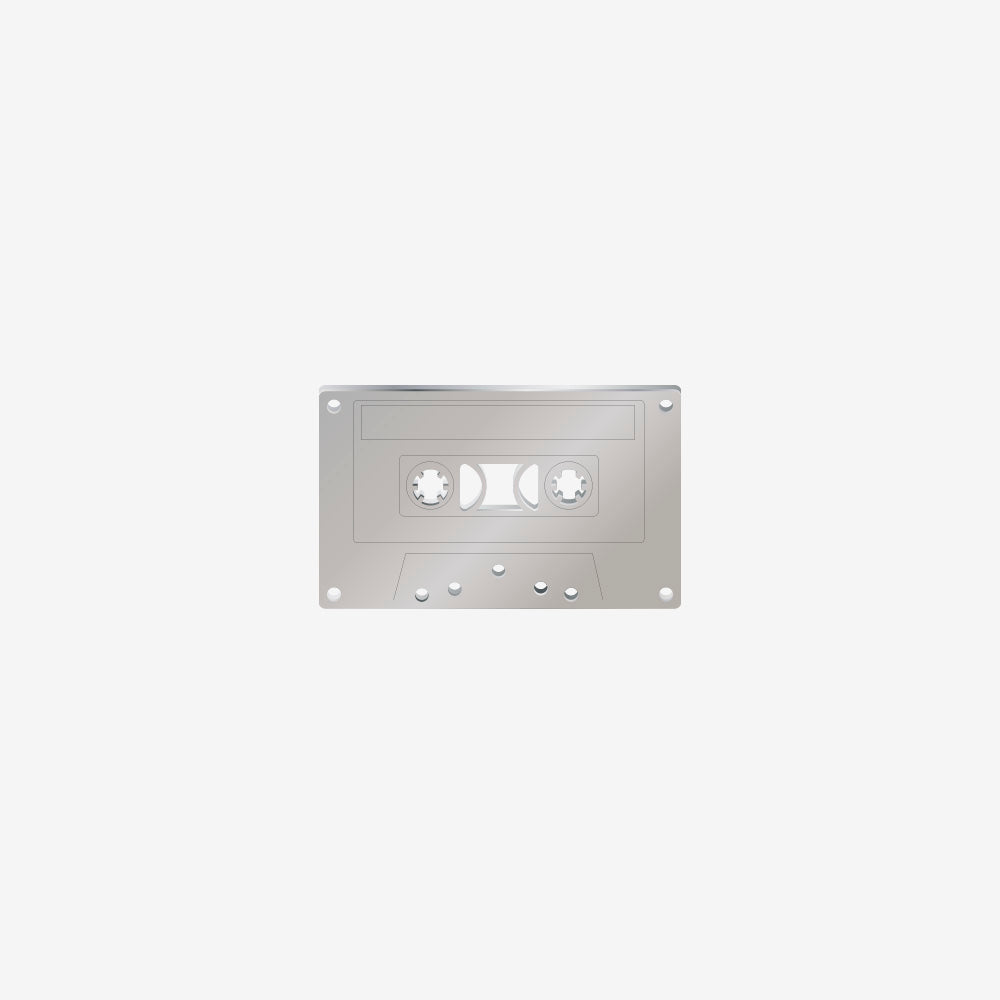Dije Acero Cassette Plateado 30 x 50mm x 1mm Agujeros