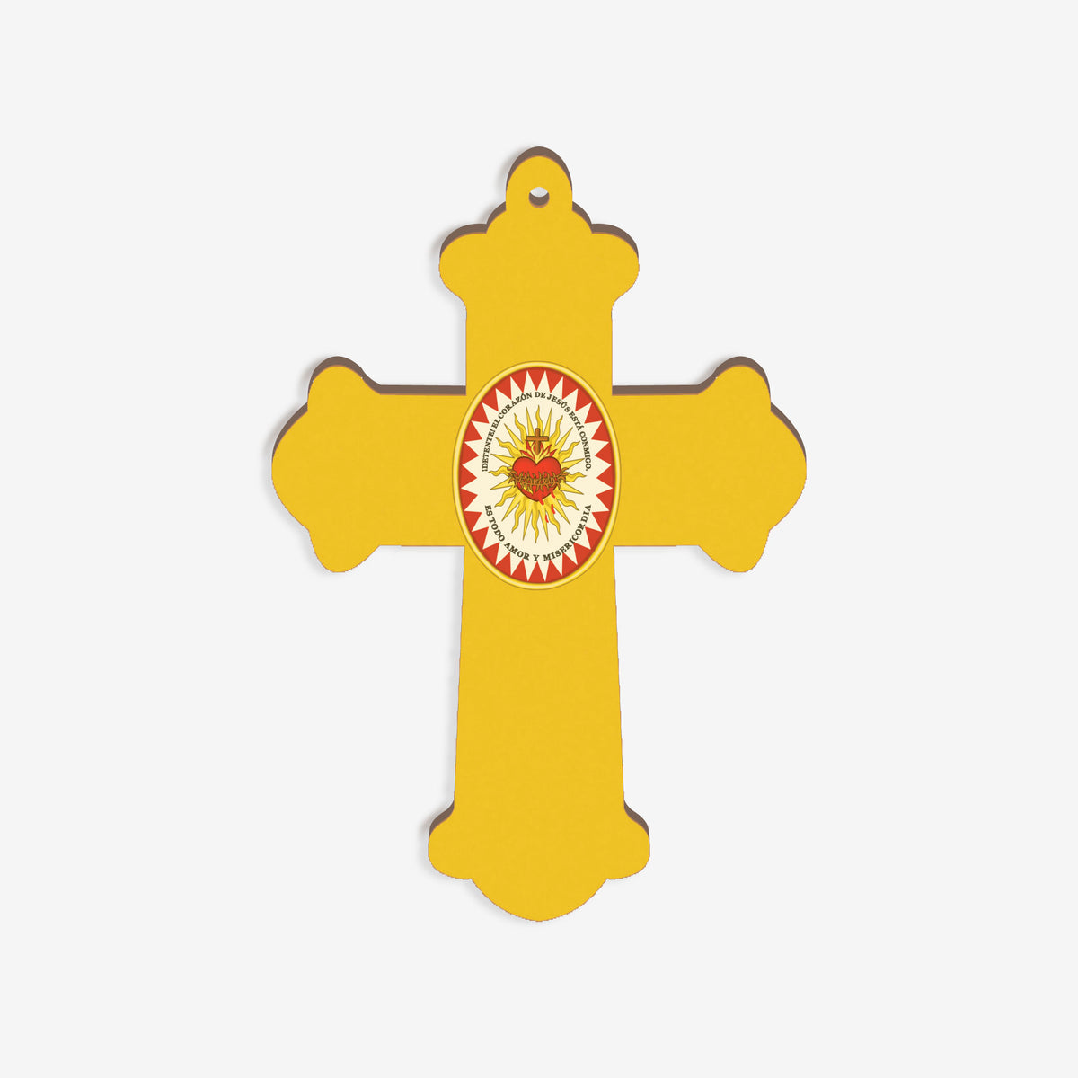 Cruz Mdf Detente- Sagrado Corazon de Jesus + Uv 25 x 17.5cm x 4mm