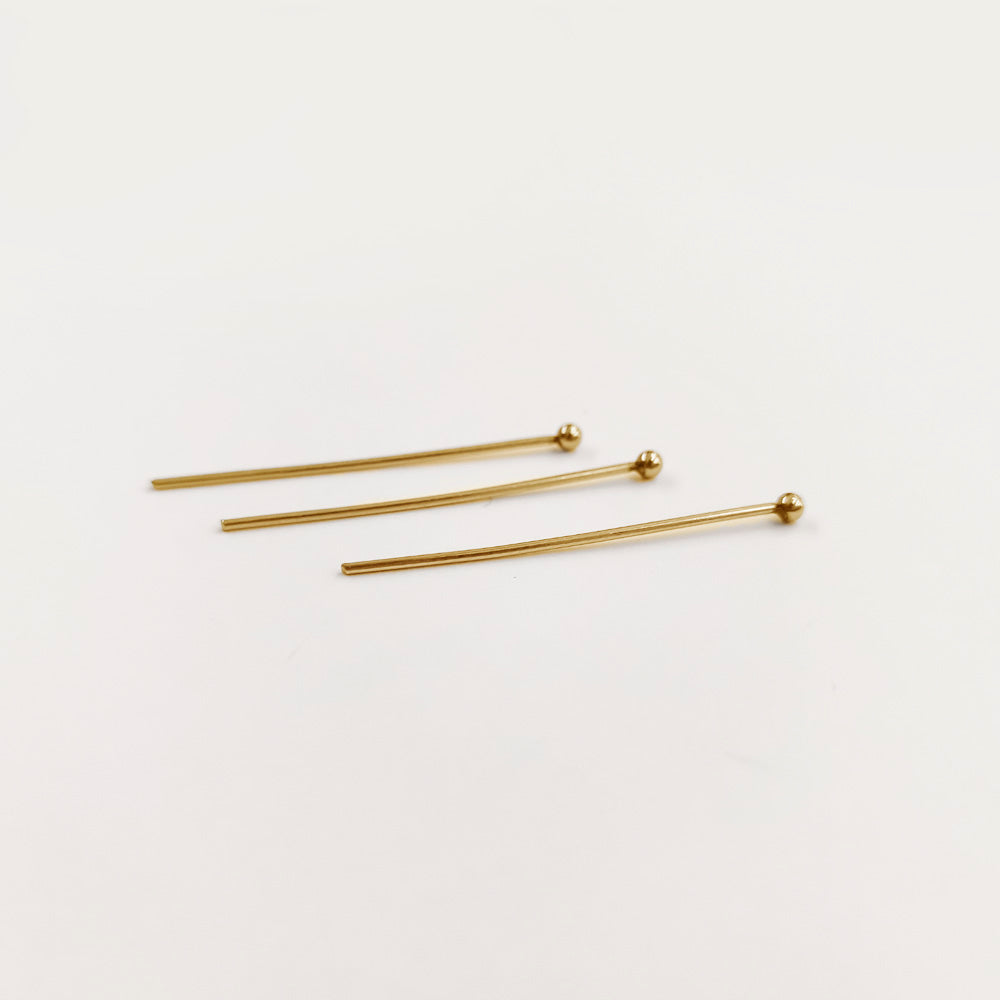 Alfiler Cabecita Acero Baño Oro Dorado 2.2mm