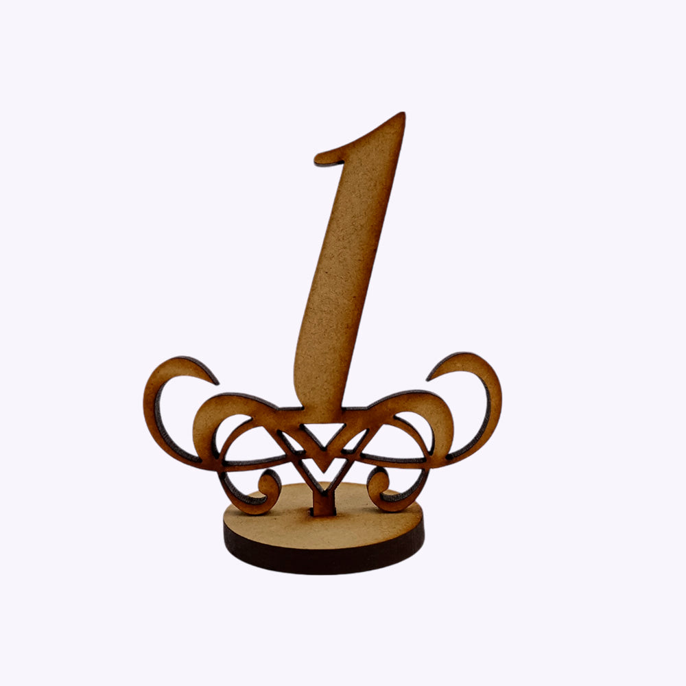 Decoracion Numero con Base Mdf 7.5 x 6.2cm x 4mm
