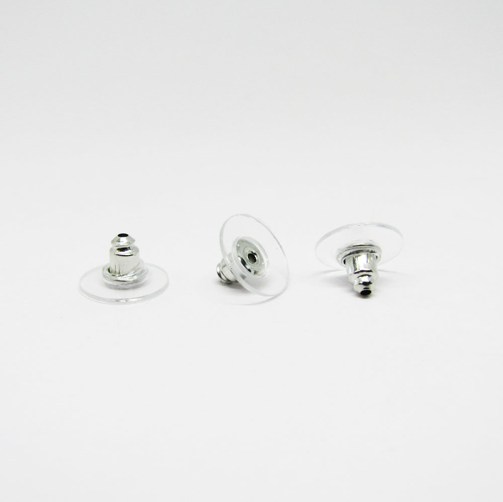 Tapa Plastica Base Metalica para Arete – Transparente