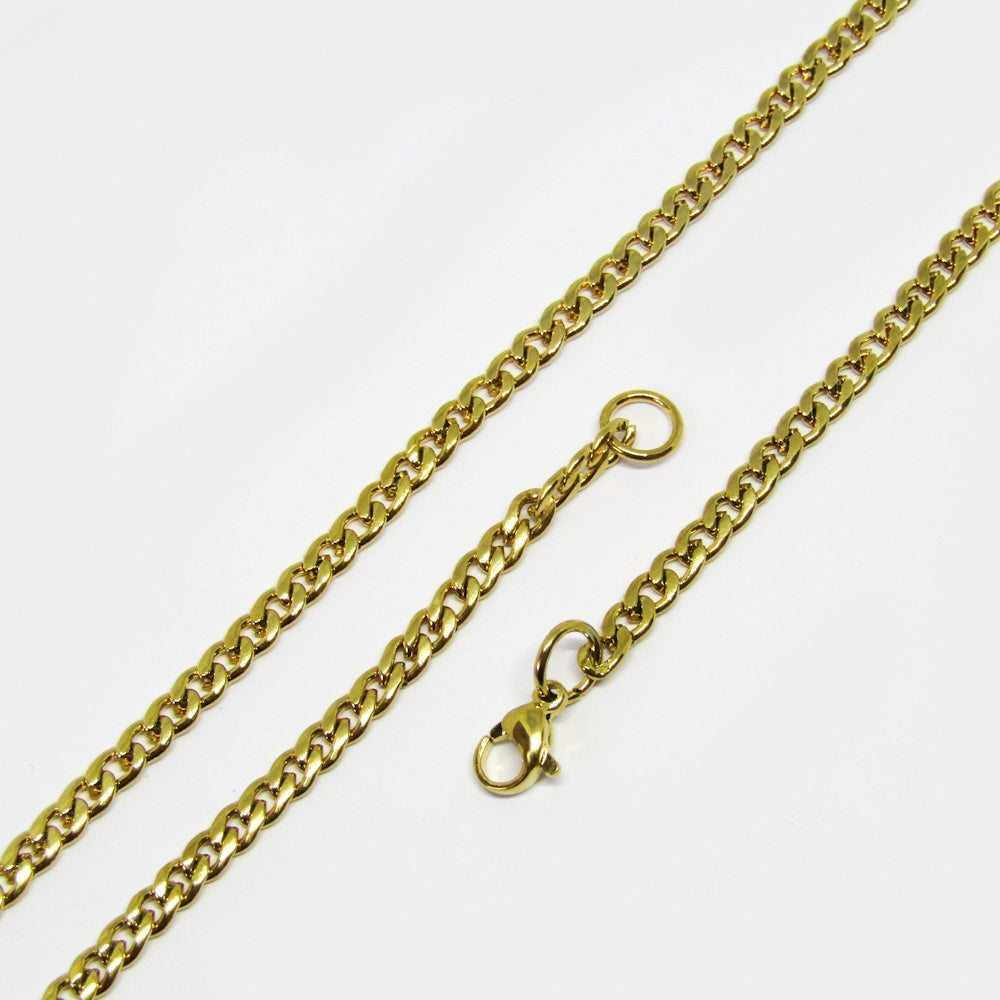 Cadena Acero Dorada con Dije Corazon – Dorado