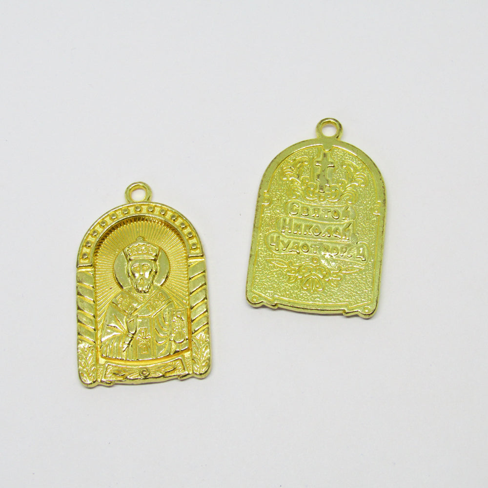 Pewter Dije Religioso 15676 Dorado