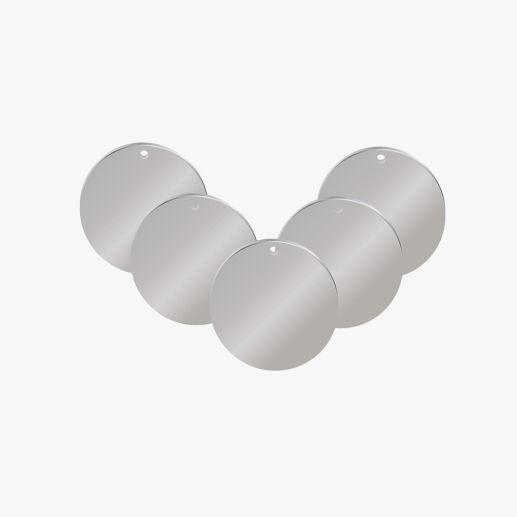 Base Redonda Acero Inoxidable 20mm x 6pcs 1 Hueco