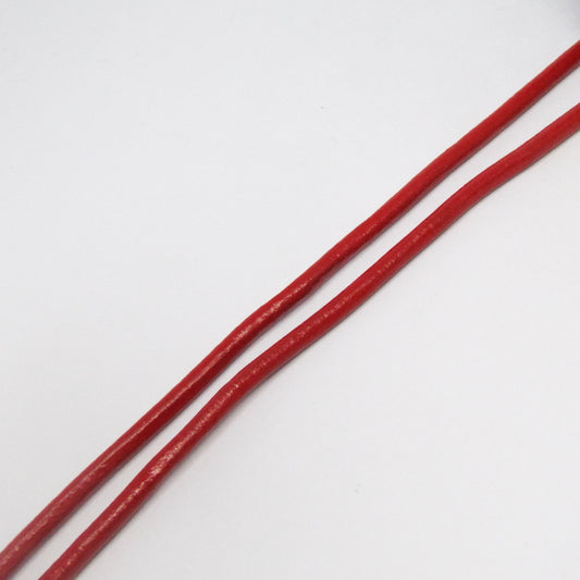 Cuero Natural Liso 3mm Rojo
