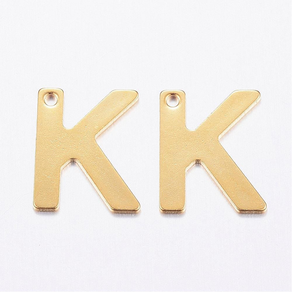 Letra K Acero Dorado 11 x 9