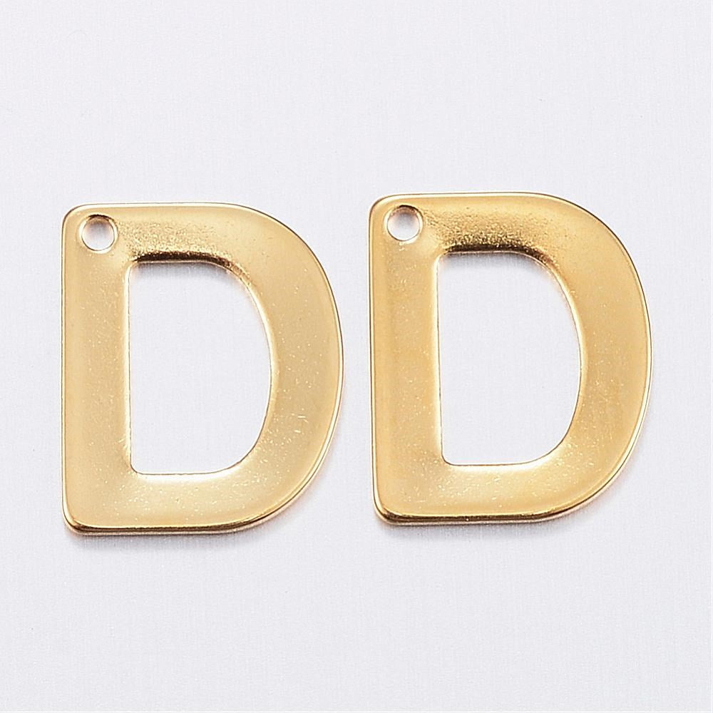 Letra D Acero Dorado 11 x 10.5