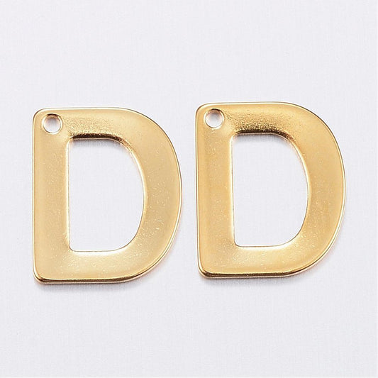 Letra D Acero Dorado 11 x 10.5