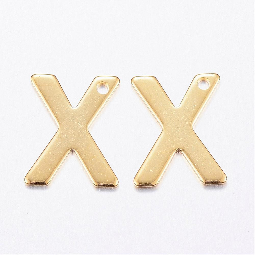 Letra x Acero Dorado 11 x 9