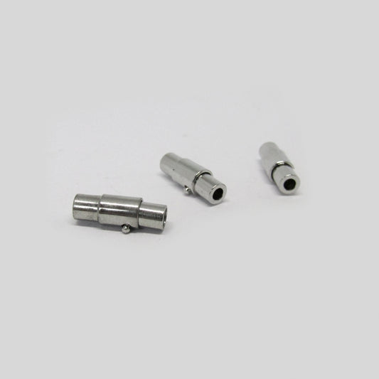 Broche Tubular con Resorte Plateado 15 x 6mm