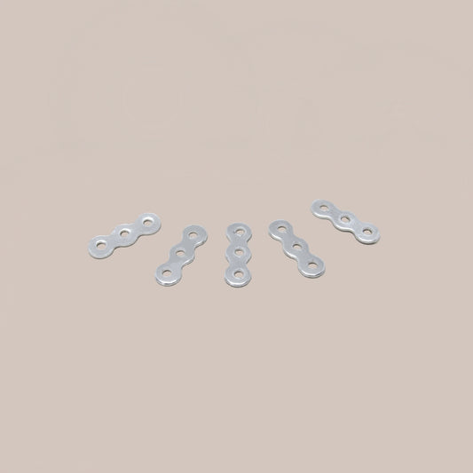 Separador Ondulado 3 Agujeros Plateado x 10mm x 30 Pcs