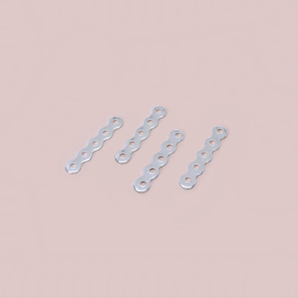 Separador Ondulado 5 Agujeros x 17mm Plateado x 24pcs