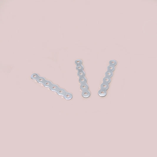 Separador Ondulado 6 Agujeros x 21mm Plateado x 24pcs