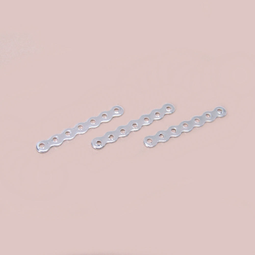 Separador Ondulado 7 Agujeros x 24mm Plateado x 24pcs