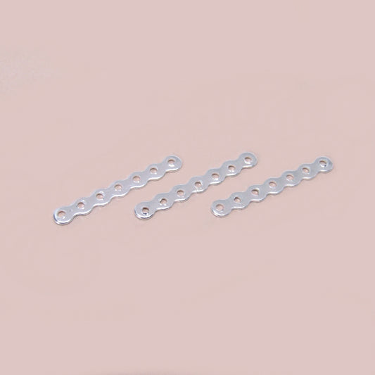Separador Ondulado 7 Agujeros x 24mm Plateado x 24pcs