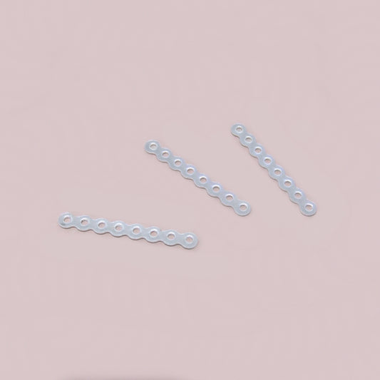 Separador Ondulado 8 Agujeros x 28mm Plateado x 20pcs