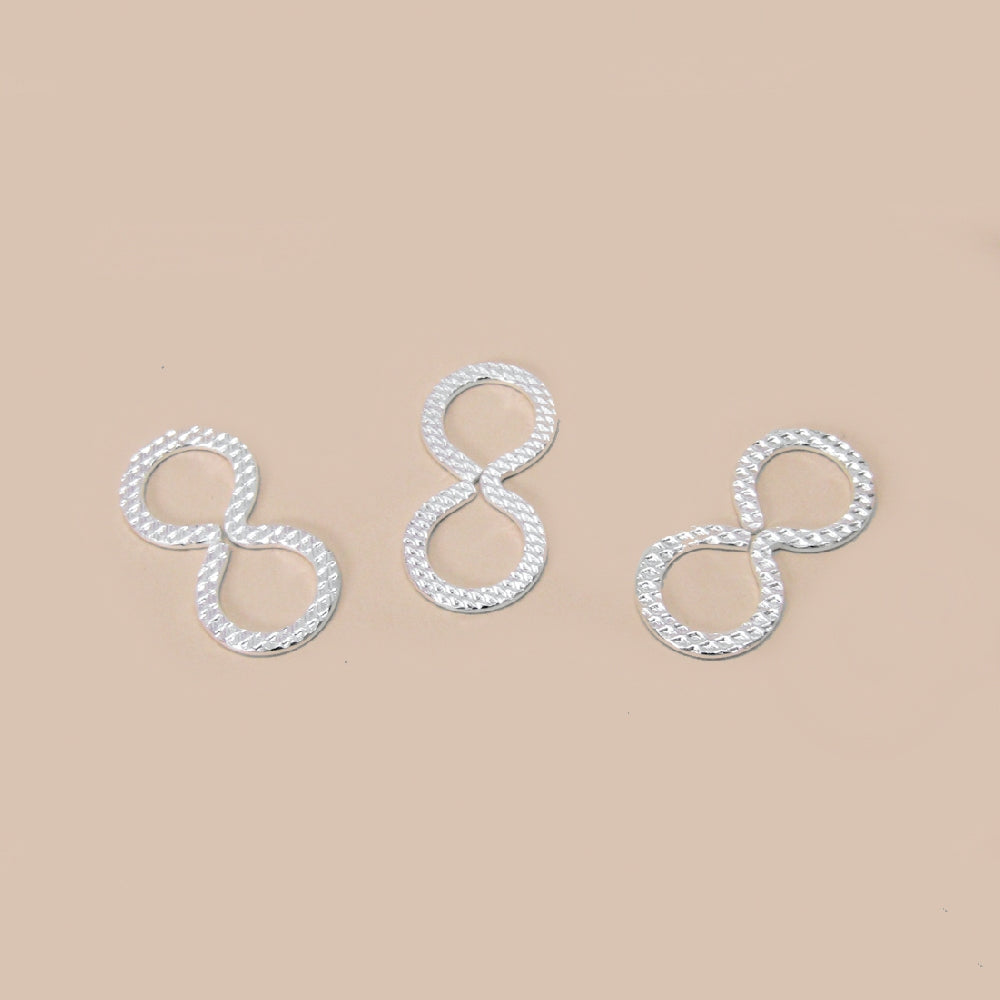 Enlace Infinito Plateado 30 x 15mm x 14 Pcs