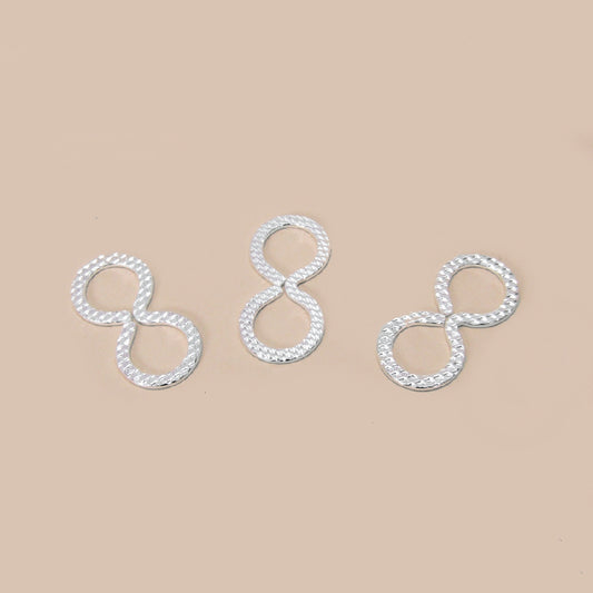 Enlace Infinito Plateado 30 x 15mm x 14 Pcs