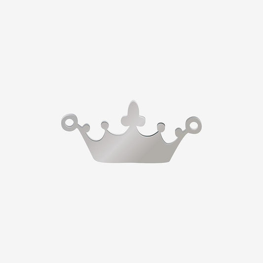 Dije Acero Corona 2 Argollas 13 x 25mm x 1mm