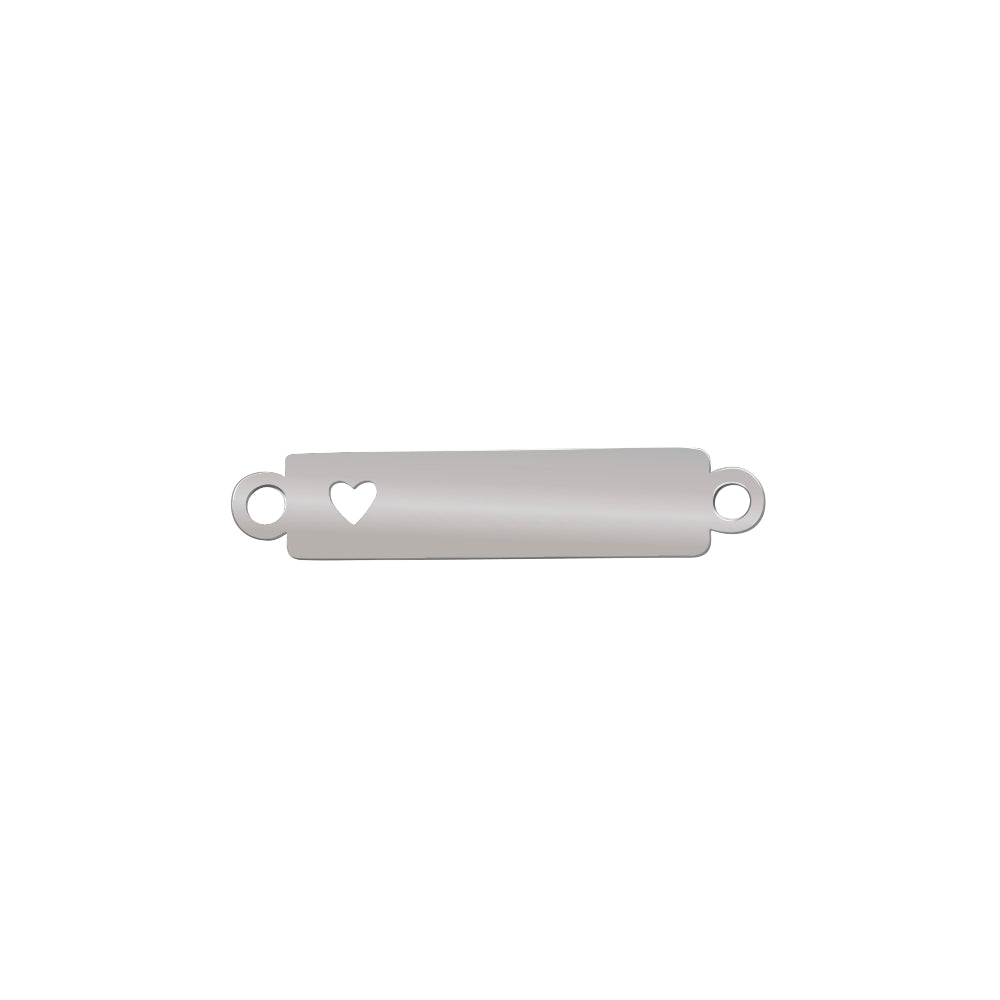 Base Pulsera Acero 24 x 5mm Corazon x 1mm