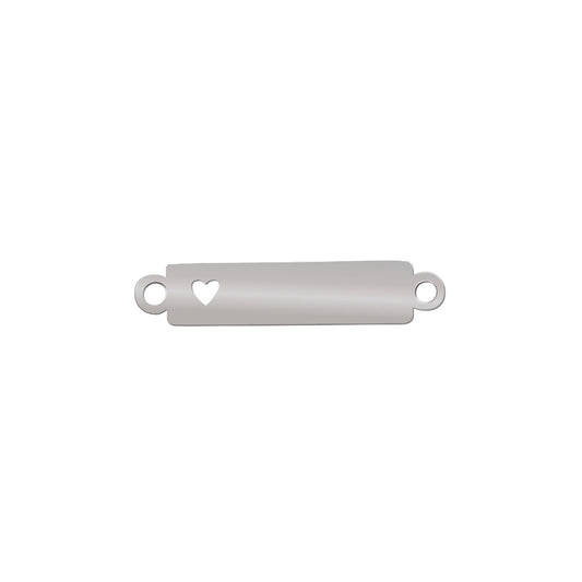 Base Pulsera Acero 24 x 5mm Corazon x 1mm