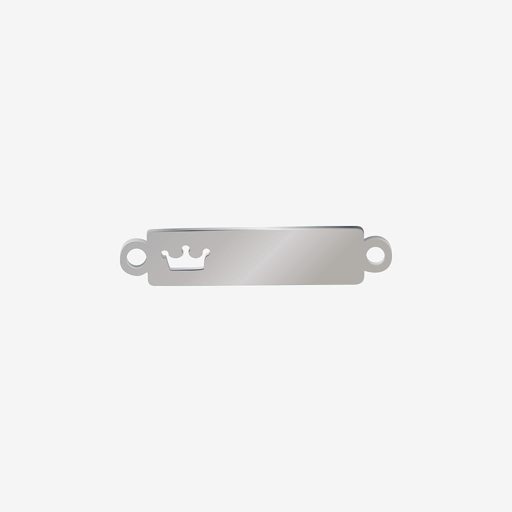Base Pulsera Acero 24 x 5mm Corona Grande x 1mm