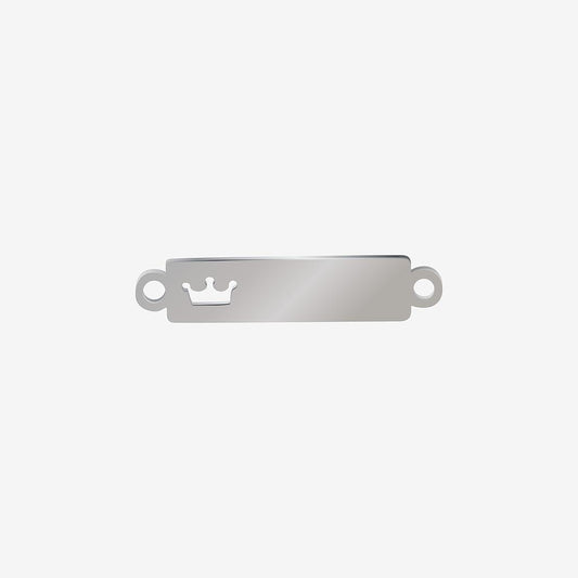 Base Pulsera Acero 24 x 5mm Corona Grande x 1mm