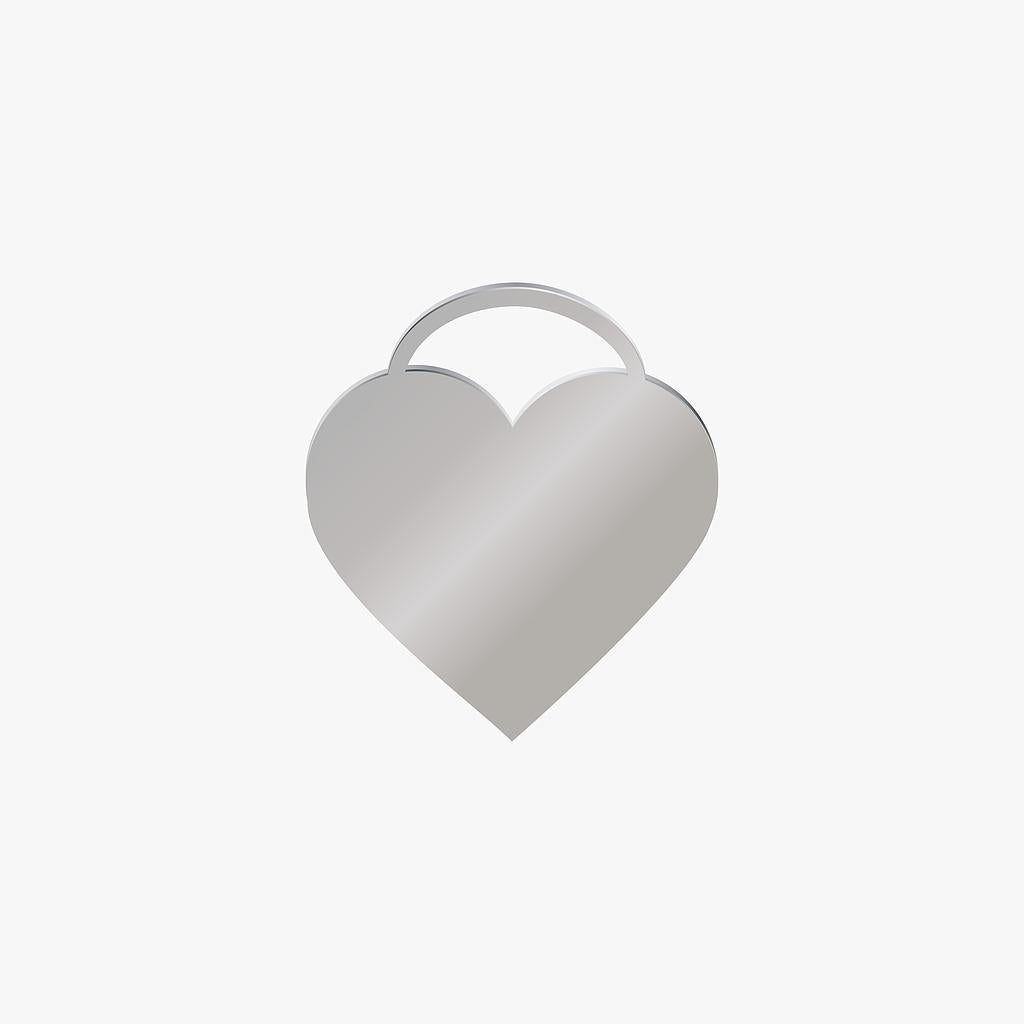 Dije Acero Corazon Plateado 20 x 22mm Argolla Grande