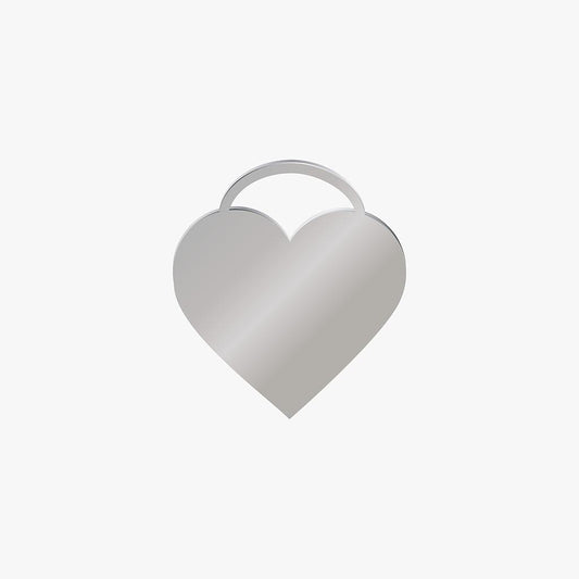 Dije Acero Corazon Plateado 20 x 22mm Argolla Grande