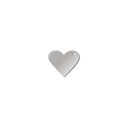 Dije Acero Corazon Plateado 12 x 14 x 1mm 1 Hueco